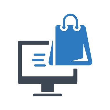 Beautifully designed Online shopping bag icon