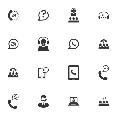 Beautiful, meticulously designed Customer support icon set - Grey Version