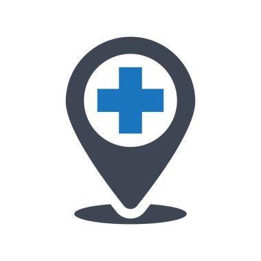 Hastane konum simgesi vektörü