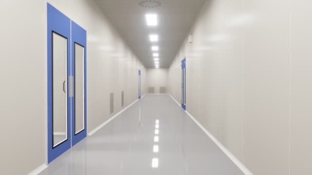 Eczacılık Fabrikasındaki Koridorları Temizleme Odası — Stok video