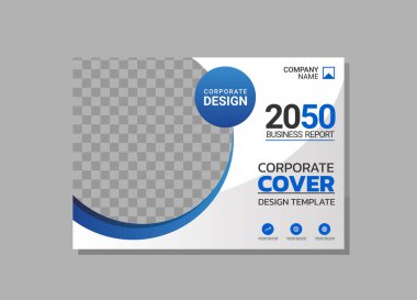 Corporate book cover horizontal design clipart