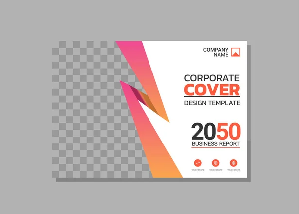 stock vector Corporate book cover horizontal design