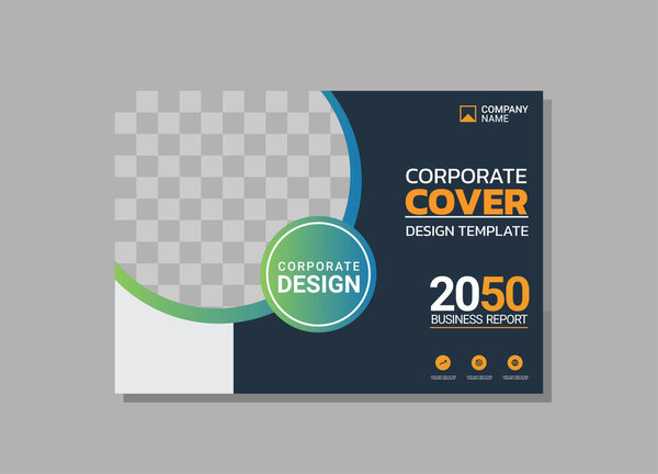 Corporate book cover horizontal design