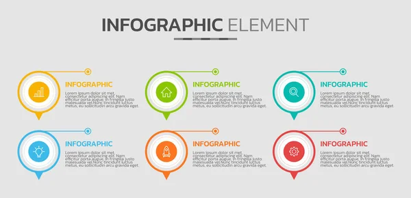 Cronología Creativa Elemento Diseño Infográfico — Vector de stock
