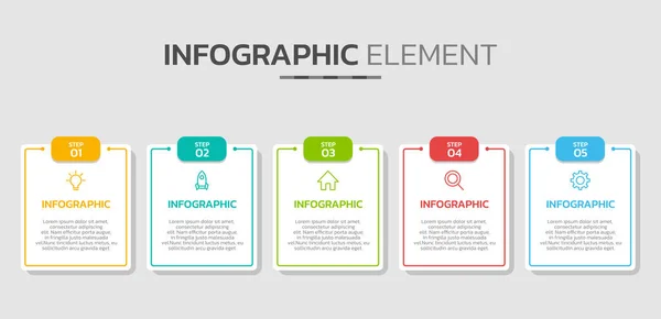 Cronología Creativa Elemento Diseño Infográfico — Archivo Imágenes Vectoriales