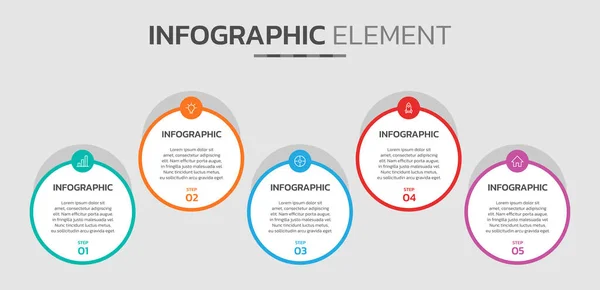 Cronología Creativa Elemento Diseño Infográfico — Vector de stock