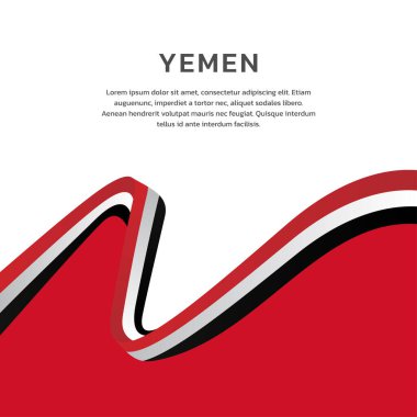 Yemen flag Template, Colorful Illustration  clipart