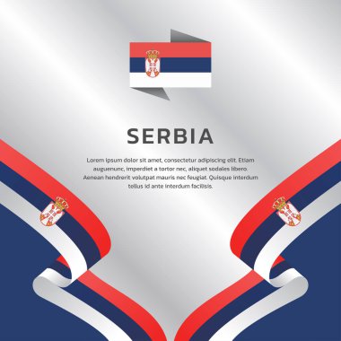 Sırbistan Şablon ve Renkli Görüntü Bayrağı 