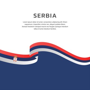Sırbistan Şablon ve Renkli Görüntü Bayrağı 