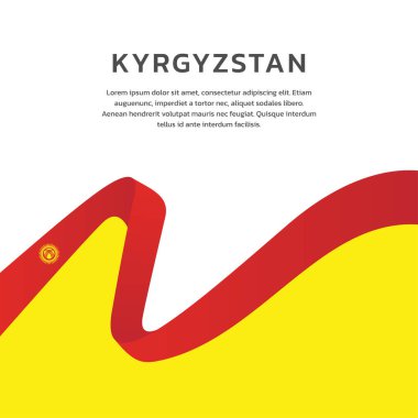 Kırgızistan bayrak şablonu, renkli illüstrasyon