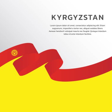 Kırgızistan bayrak şablonu, renkli illüstrasyon