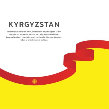 Kırgızistan bayrak şablonu, renkli illüstrasyon