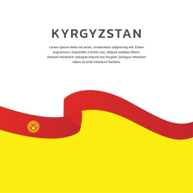 Kırgızistan bayrak şablonu, renkli illüstrasyon