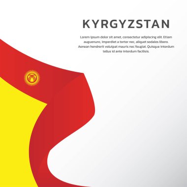 Kırgızistan bayrak şablonu, renkli illüstrasyon