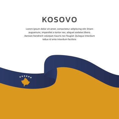 Kosova Bayrak Şablonu ve Renkli Görüntü 