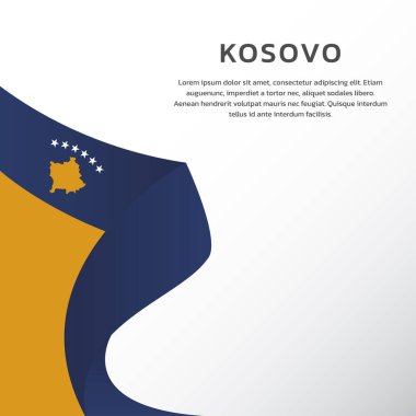 Kosova Bayrak Şablonu ve Renkli Görüntü 