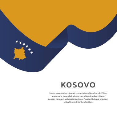 Kosova Bayrak Şablonu ve Renkli Görüntü 