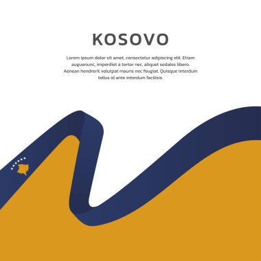 Kosova Bayrak Şablonu ve Renkli Görüntü 