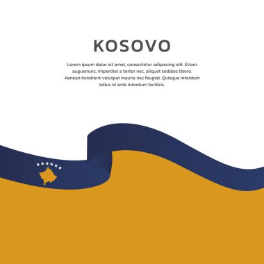 Kosova Bayrak Şablonu ve Renkli Görüntü 