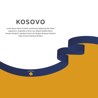 Kosova Bayrak Şablonu ve Renkli Görüntü 