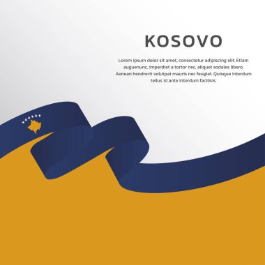 Kosova Bayrak Şablonu ve Renkli Görüntü 