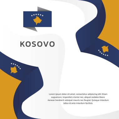Kosova Bayrak Şablonu ve Renkli Görüntü 