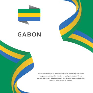 Gabon Bayrak Şablonu, Renkli Resimler 