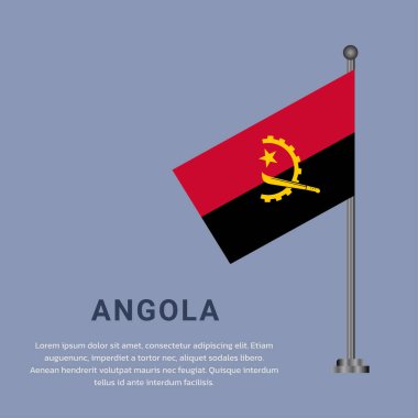 Angola Bayrak Şablonu, Renkli Resimler 