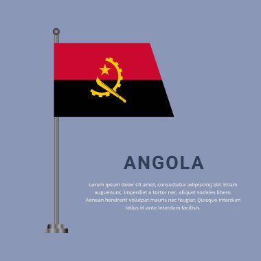 Angola Bayrak Şablonu, Renkli Resimler 