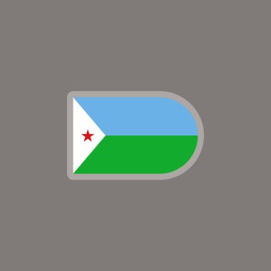 Djibouti flag Template, Colorful Illustration  clipart