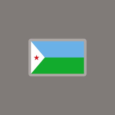 Djibouti flag Template, Colorful Illustration  clipart