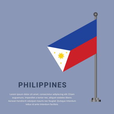 Filipinler Bayrak Şablonu, Renkli Resimler 