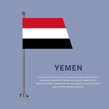 Yemen flag Template, Colorful Illustration  clipart