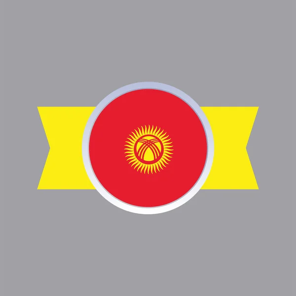 Illustration Der Kirgisischen Flagge Vorlage — Stockvektor