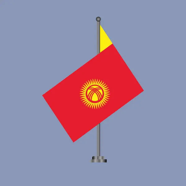 Illustratie Van Het Vlaggensjabloon Van Kirgizië — Stockvector