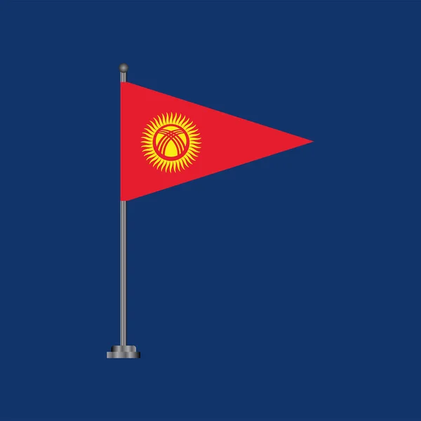 Ilustrace Šablony Vlajky Kyrgyzstánu — Stockový vektor