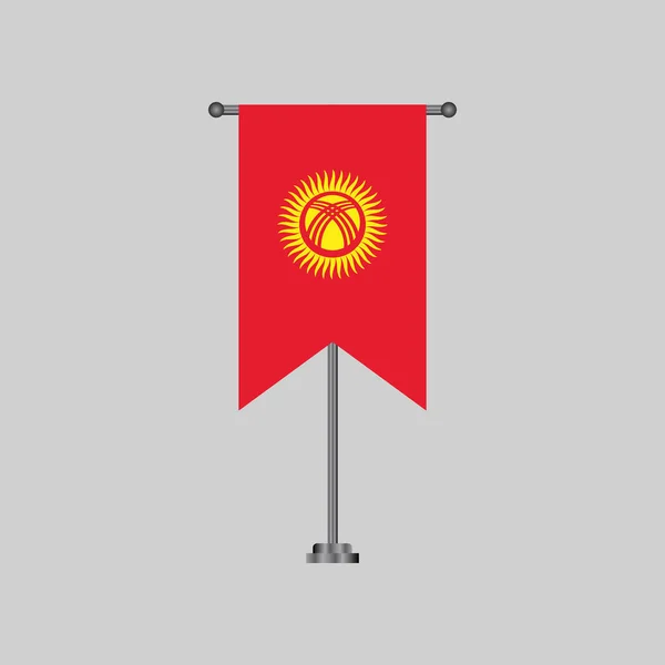 Illustration Modèle Drapeau Kirghize — Image vectorielle