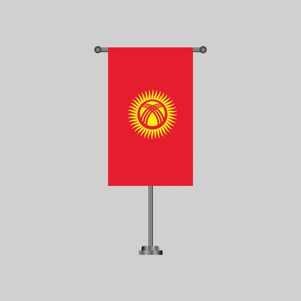 Illustration Kyrgyzstan Flag Template — Stock Vector