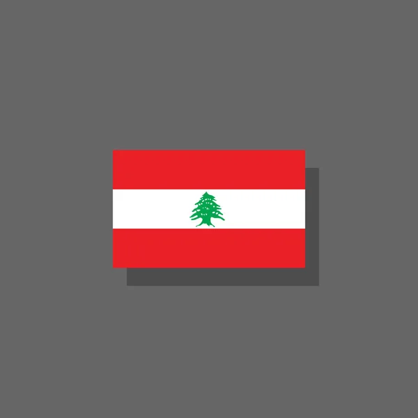 Illustration Lebanon Flag Template — Vetor de Stock
