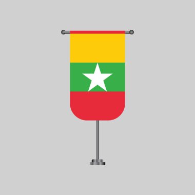 Illustration of Myanmar flag Template