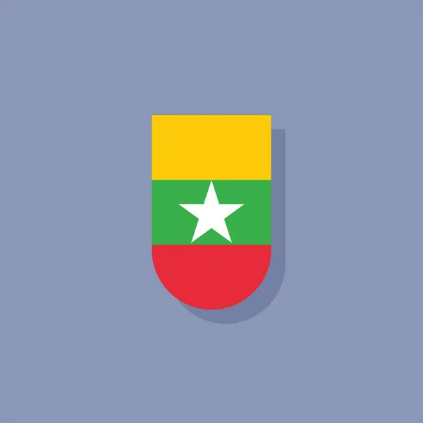Illustration Myanmar Flag Template — Vector de stock