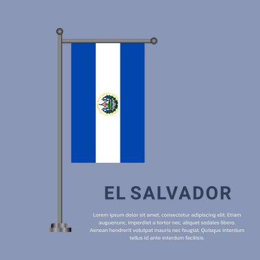Illustration of el salvador flag Template