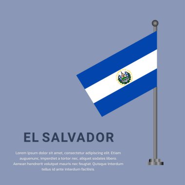 Illustration of el salvador flag Template