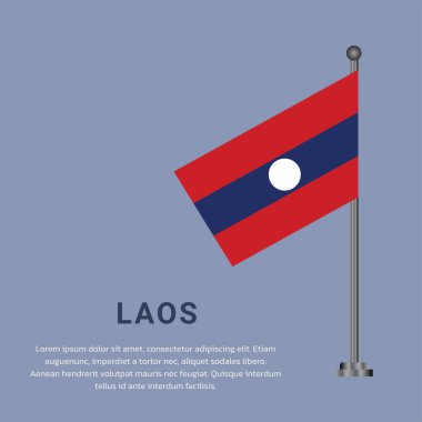 Illustration of laos flag Template