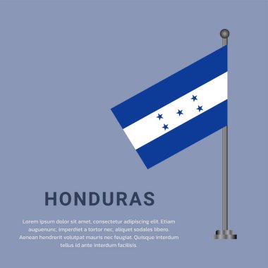 Honduras Bayrak Şablonu Görünümü
