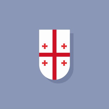 Georgia bayrak şablonu, Renkli Vektör İllüstrasyonu 