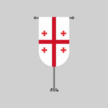 Georgia bayrak şablonu, Renkli Vektör İllüstrasyonu 