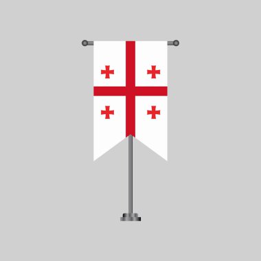 Georgia bayrak şablonu, Renkli Vektör İllüstrasyonu 