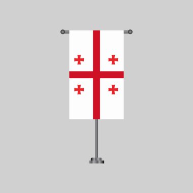 Georgia bayrak şablonu, Renkli Vektör İllüstrasyonu 
