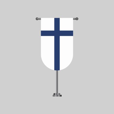 Finlandiya bayrak şablonu, Renkli Vektör İllüstrasyonu 